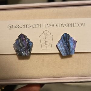 Blue and Purple Shell Earrings